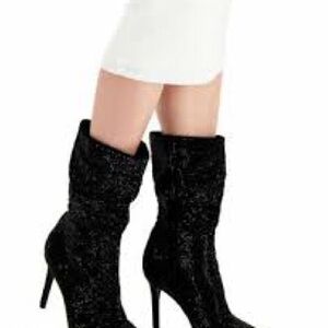 Thalia Sodi Black rhinestone, detailed Heeled Boots